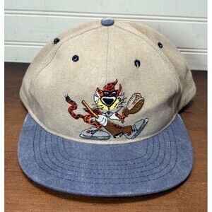 Vintage 90's Chester Cheetah Cheetos ice hockey goalie Hat Cap blue tan